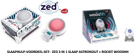 ROCKIT | SLAAPHULP - VOORDEELSET | WOOSHH DE BABY SUSSER  +  ZED 3 IN 1 SLAAP ASTRONAUT | SLAAPTRAINER van Rockit
