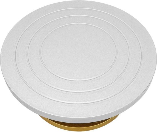 Roterende aardewerk draaitafel - klei wiel voor school - zilver - 30cm van Merkloos