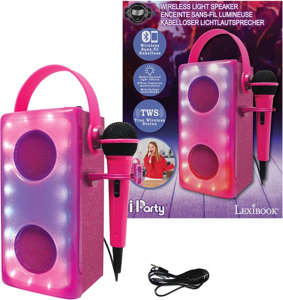 Roze Lichtgevende Bluetooth®-Speaker met Microfoon van Merkloos