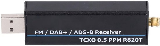 RTL SDR-ontvanger, 100 KHz tot 1766 MHz, RTL2832U R820T2, 0,5 PPM TCXO, Programmatisch gedefinieerde radio-ontvanger, SDR hardwaresleutel, SDR ontvanger van Merkloos