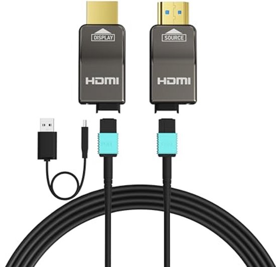 RUIPRO 8K HDMI-kabel van pure glasvezel, afneembaar, 25 m, 48 Gbit/s, ondersteuning 8K 60Hz, 4K 120Hz, dynamische HDR, eARC, compatibel met PS5/Xbox/TV/Blu-ray/Monitor