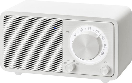 Sangean Genuine Mini - WR-7 - Mini FM-radio met Bluetooth en houten kast - Wit van Sangean