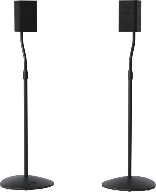 SANUS HTBS Universele Verstelbare Luidsprekerstandaards - Set van 2 - Hoogte Verstelbaar 71-97 cm - Kabelmanagement - Zwart