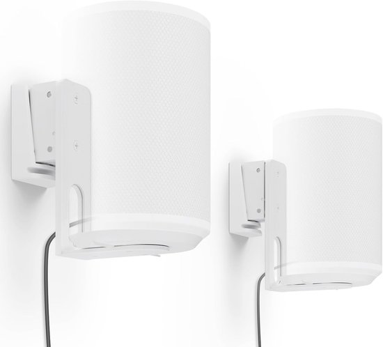 Selbro®, Luidspreker wandhouder voor Sonos Era 100, zwenkbaar/kantelbaar/kabelmanagement, wandhouder voor beter audiogenot, houdt tot 3 kg (2 houders, wit) van Selbro