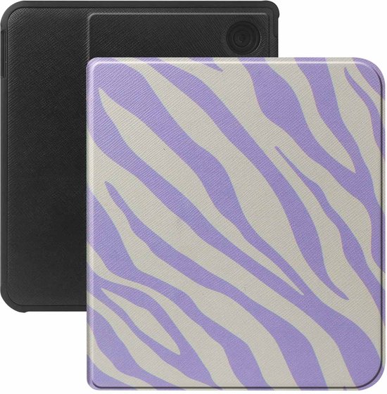 Selencia Ereader Cover / Hoesje Geschikt voor Kobo Libra Colour - Selencia Vivid E-reader bookcase - Zebra Light Lilac van Selencia