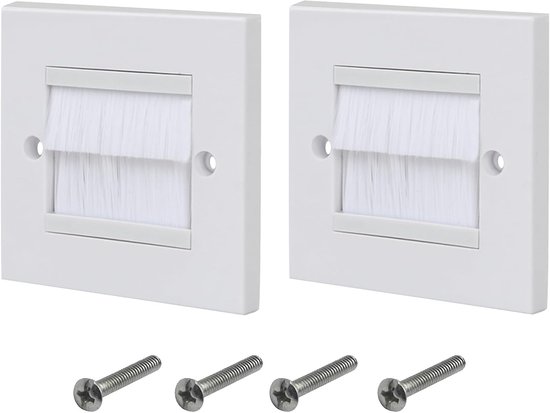Set van 2 kabeldoorvoertule borstelplaat inbouw wandafdekking - ShopVlot