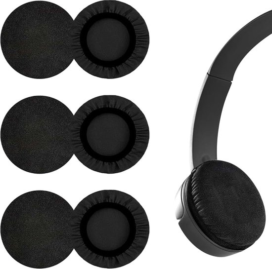 Set van 6 stretch-oortelefoonhoezen, gebreide beschermhoezen, anti-vuil, wasbare hoezen (grijs, 6-8 cm)