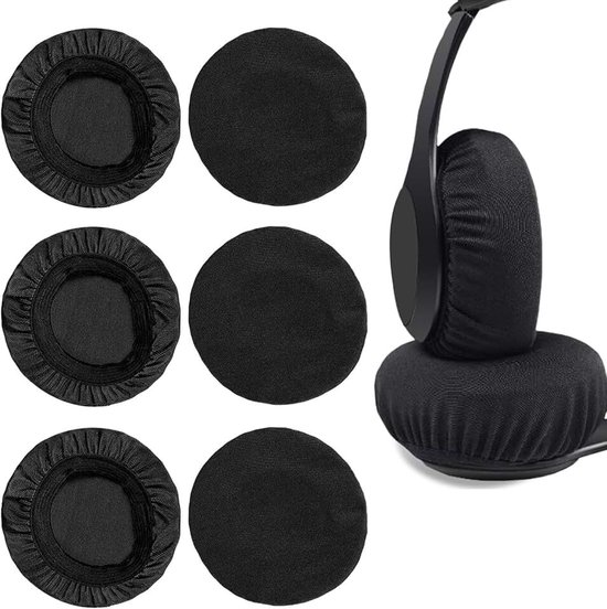 Set van 6 universele helmhoezen, wasbaar, 6 cm tot 8 cm | Stofdicht, herbruikbaar, voor oorkussens van 6 tot 8 cm, voor gym, spel, hardlopen, training