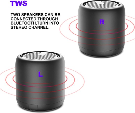 Set van Mini Waterdicht Wireless Bluetooth Speaker Dubbele Draadloze Luidspreker F11 Waterdicht & TWS-stereokoppeling & Subwoofer & Spraakoproepfunctie & Type-C Snelladen, Waterproof Wireless Speaker 24 Uur accu Verjaardag-Cadeau-Muziek van Merkloos