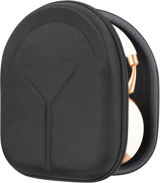 Shield Hoes voor hoofdtelefoon compatibel met Bose QC Ultra II, JBL Live 650BTNC, B&O Beoplay H100 - beschermende harde schaal reistas met kabelopslag (Zwart)