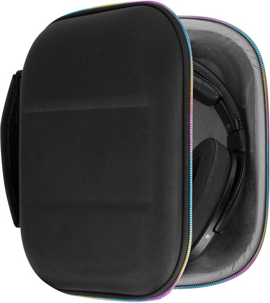 Shield Hoofdtelefoonhoes compatibel met Sennheiser HD400PRO, HD560S, HD598, HD 599SE, HD280PRO, HD 600, vervangende harde reis- draagtas met kabelopslag (Zwart)