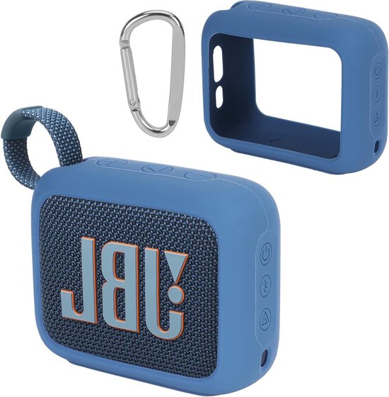 Siliconen Beschermhoes voor Draagbare Bluetooth Speaker met Carabiner - Geschikt voor JBL Go 4, Schokbestendig en Waterdicht van Merkloos