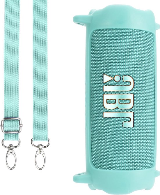 Siliconen Beschermhoes voor Waterdichte Draagbare Bluetooth Speaker - Geschikt voor JBL Flip 7 - Turquoise Kleur, Schokbestendig en Lichtgewicht van Merkloos