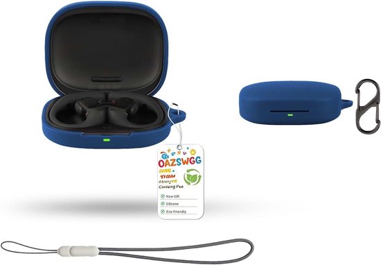 Siliconen etui voor Shokz OpenFit Pro hoofdtelefoon-oplaadetui – krasbestendig, valbestendig hoesje, zachte, flexibele, schokbestendige hoes voor dagelijks gebruik