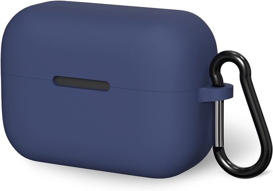 Siliconen hoes compatibel met Soundcore by Anker AeroClip True Wireless oordopjes, beschermende oortelefoon skin cover met sleutelhanger haak, oplaadpoort toegankelijk, duurzaam (blauw)