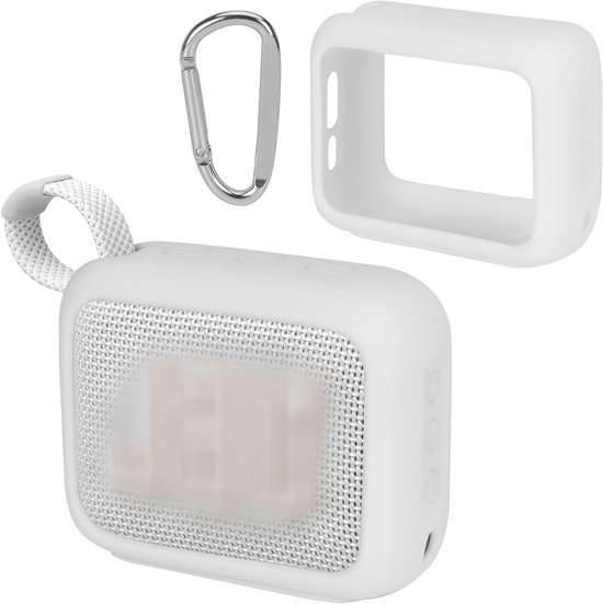 Siliconen hoes voor JBL GO 4 Draagbare Bluetooth Speaker - Bescherming, Stijl en Duurzaamheid (Wit) van Merkloos