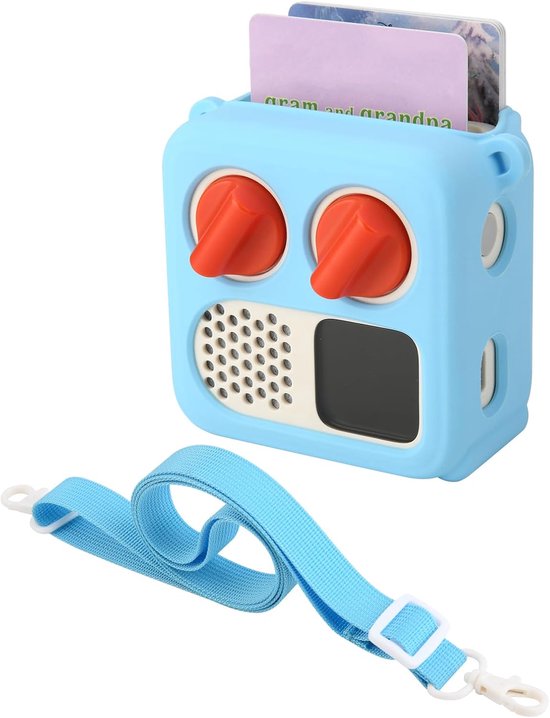 Siliconen Hoesje, Geschikt voor Yoto Mini (Editie 2024), Reistas met Verstelbare Schouderriem, Beschermhoes voor Yoto Mini-Speler, lichtblauw