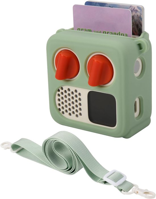 Siliconen Hoesje, Geschikt voor Yoto Mini (Editie 2024), Reistas met Verstelbare Schouderriem, Beschermhoes voor Yoto Mini-Speler, lichtgroen