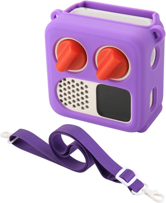 Siliconen Hoesje, Geschikt voor Yoto Mini (Editie 2024), Reistas met Verstelbare Schouderriem, Beschermhoes voor Yoto Mini-Speler, Paars