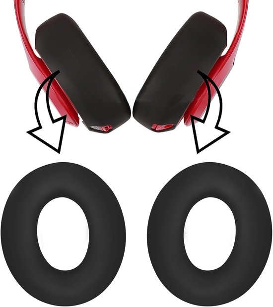 Siliconen oorkussens Cover Protector voor Beats Studio 3 Hoofdtelefoon Kussens, Zweet-Proof en Wasbare Oorkussens Cover voor Beats Studio 3 Hoofdtelefoon (zwart)