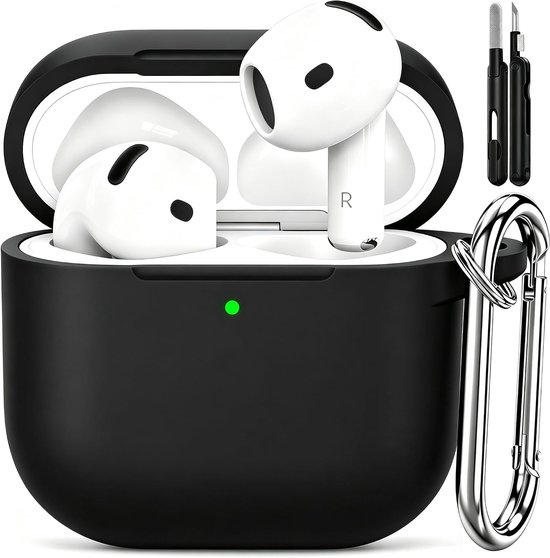 Siliconen voor AirPods 4 Hoes, 1A-Black