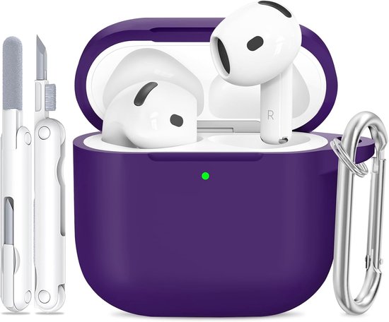 Siliconen voor AirPods 4 Hoes, E5-Dark Purple