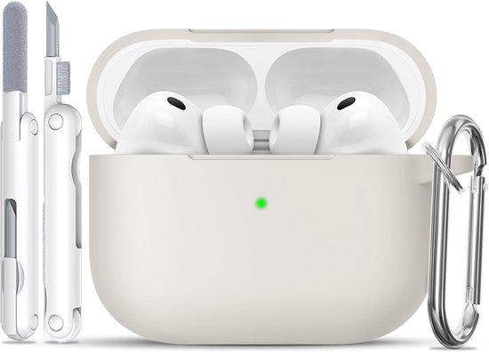 Siliconen voor AirPods Pro 3 Hoes, A8-Stone White