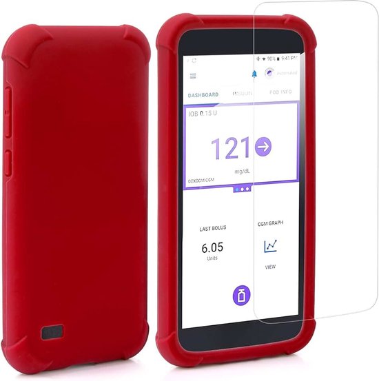 Siliconenhoes voor Omnipod 5 - Schokbestendige hoes voor Omnipod 5 PDM beschermt uw Omnipod 5-ontvanger (rood)