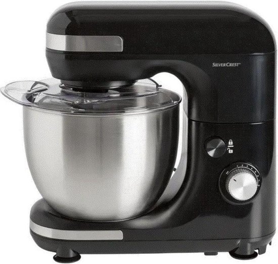 SILVERCREST® Keukenmachine Zwart - 600 W - Mengkom van 5 Liter - 8 standen van SilverCrest