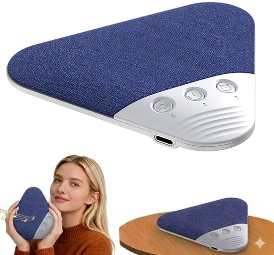 Slaapkussen met luidspreker, Bluetooth-luidspreker onder het kussen, timer Geschikt voor witte ruis, voor voor zijslapers, volwassenen en kinderen (blauw).