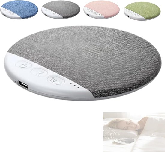 "Slaapkussenluidspreker -Bluetooth-luidspreker voor onder het kussen - Plat Design met Stereobas - Witte Ruis - slaaphulpmiddel - met rustgevende geluiden en slaaptimer - voor zijslapers - voor Volwassenen & Kinderen - grijs - 10*10cm " van Merkloos