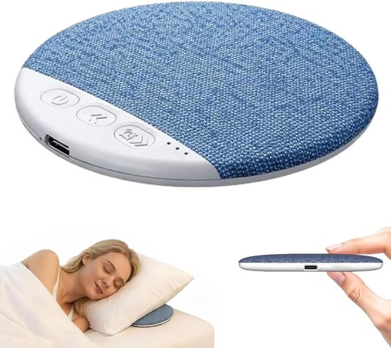 Slaapsprekers - lichte muziek - Slaapkussenluidspreker - Bluetooth kussenspeaker - Botgeleiding Technologie - Witte Ruis - Draadloos - mini slaaphulpmiddel met botgeleiding - Met rustgevende geluiden en slaaptimer - Voor zijslapers - Blauw