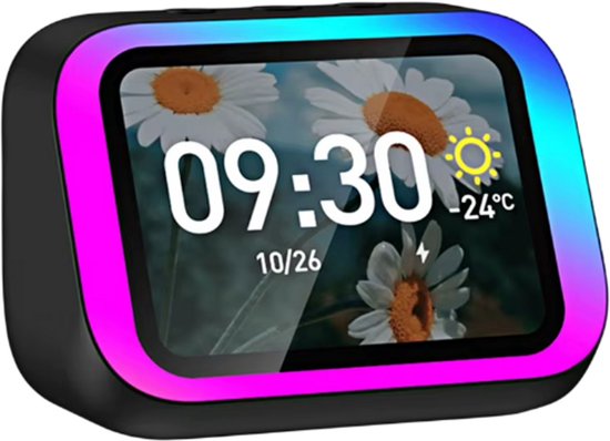 Slimme Bluetooth Speaker Draagbaar met Spraakassistent - Wekker Speaker voor Slaapkamer - Zwart