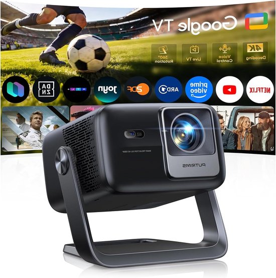 Smart Beamer - Projector Full HD - Thuisbioscoop Creëren - Geïntegreerde Google TV - 1080p Resolutie - Zwart