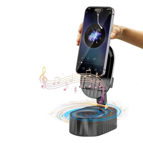 Smartphonehouder met luidspreker Kinglucky ZJ-016, 5 W, Zwart van Kinglucky