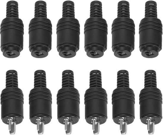 Smoakez - 12 Stuks 2-Pin DIN Speaker Plug/Sockets - Male/Female HiFi Verbindingen - Perfecte audiokwaliteit - Geschikt voor luidsprekers - Eenvoudi...