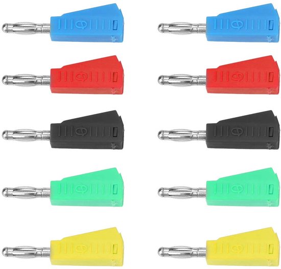 SnelShoppen - 10 Stuks P3002 4mm Verchroomde Speaker Banana Plugs, Stapelbare Stekkers voor Testprobes en Binding Posts