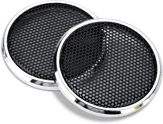 SnelShoppen - 2 Stuks 2,5cm Geluidsbox Bescherming, Ronde Decoratieve Rooster, Stalen Mesh Case, Schokbestendig voor Luidsprekers, Auto Speakers, Eenv
