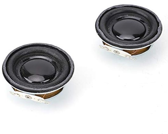 SnelShoppen - 2 Stuks 3W Ronde Speaker 4cm voor Mini Versterker, Audio Stereo Speaker met Metaal Behuizing, Interne Magneet, Ideaal voor Hi-Fi en Thui