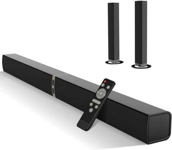 SnelShoppen - 2.0-kanaals Bluetooth soundbar voor TV, 32 inch deelbaar, 2-in-1 TV-luidspreker met 3 EQ-modi en 3D-surround geluid voor thuisbioscooper