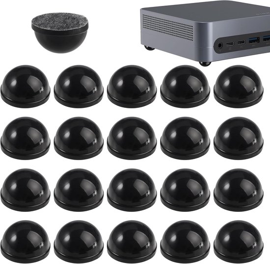 SnelShoppen - 20 Stuks Rubber Voetjes voor Luidsprekers, Zelfklevende Rubber Voetjes 19x10mm Zwart, Voor HiFi Apparatuur, Luidsprekers, Versterkers en