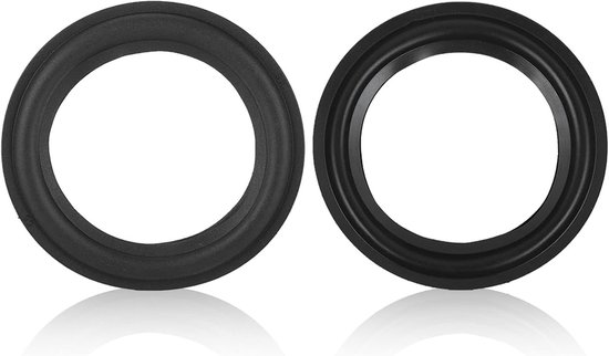 SnelShoppen - 2Pcs Speaker Rubber Surround Edge Ringen, Vervangingsonderdelen voor Subwoofer en Woofer, 12.7cm, Zwart, Duurzaam Rubber voor Reparatie