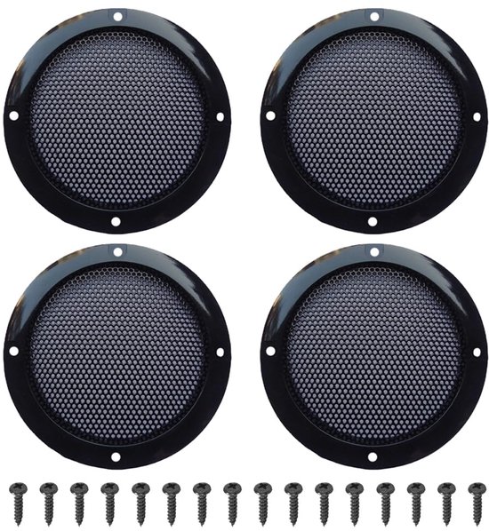 SnelShoppen - 3" Speaker Grill Covers, Vervangende Metaal Gaas Grille voor 3 Inch Woofer Speakers, Robuust Koudgewalst Staal, 4 Stuks met Schroeven