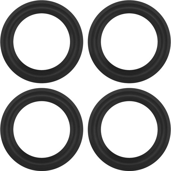 SnelShoppen - 4 Stuks 4 Inch Audio Speaker Rubberen Rand Reparatie Kit Schuimrand Vervangring Compatibel met JBL en Swan Speakers Zwart