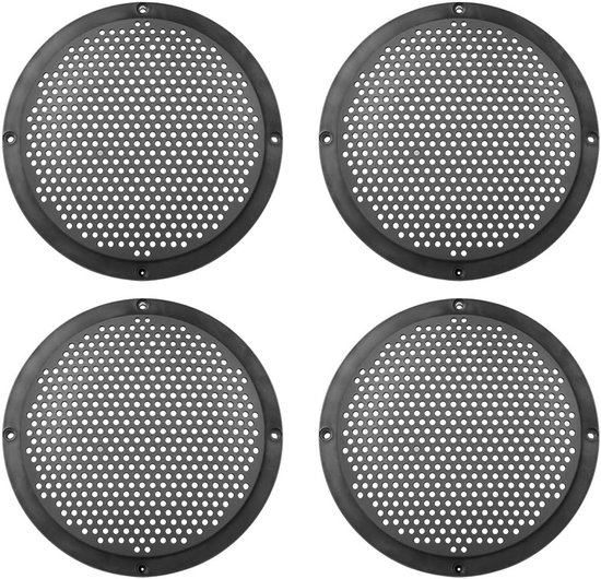 SnelShoppen - 4 Stuks 6 Inch Auto Speaker Grille met 140mm Binnen Diameter - Zwarte Plastic Bescherming voor Woofers en DIY Speakers