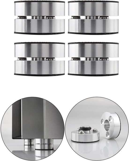 SnelShoppen - 4 Stuks Geluidsisolerende Speaker Dempingspads - Schokabsorberende Accessoires voor Audiocomponenten - CNC Aluminium Legering - Ideaal v
