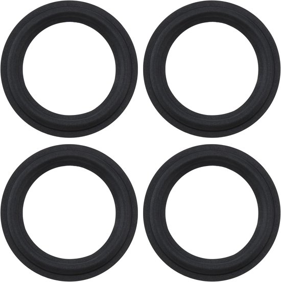 SnelShoppen - 4PCS Speaker Foam Edge Surround Vervangingskit 6.5 Inch - Reparatie Kit voor Speakers - Duurzaam Foam - Zwart - Eenvoudige Installatie