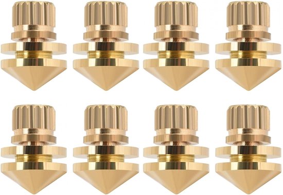 SnelShoppen - 8 Stuks Luidspreker Voeten, Koper Luidspreker Spike Pads, Vloer Beschermers, Isolatie Steunen, Geluidsisolatie, Spikes voor HiFi Luidspr