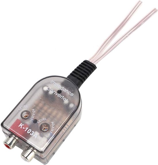 SnelShoppen - Aramox Car Audio Converter 2 Kanaals Audio Impedantie Converter Hoog naar Laag ABS Voor Auto Zonder Audio Uitgang