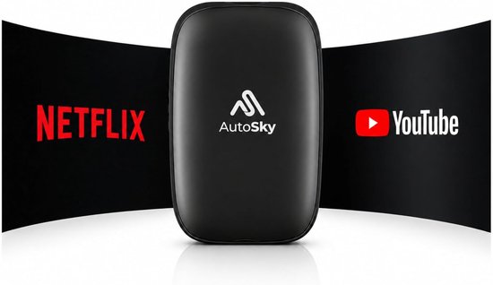 SnelShoppen - AutoSky Ai Box Lite Air - Draadloze Streaming Box voor Netflix en YouTube in de Auto, Converteer Bedrade CarPlay naar Draadloze CarPlay